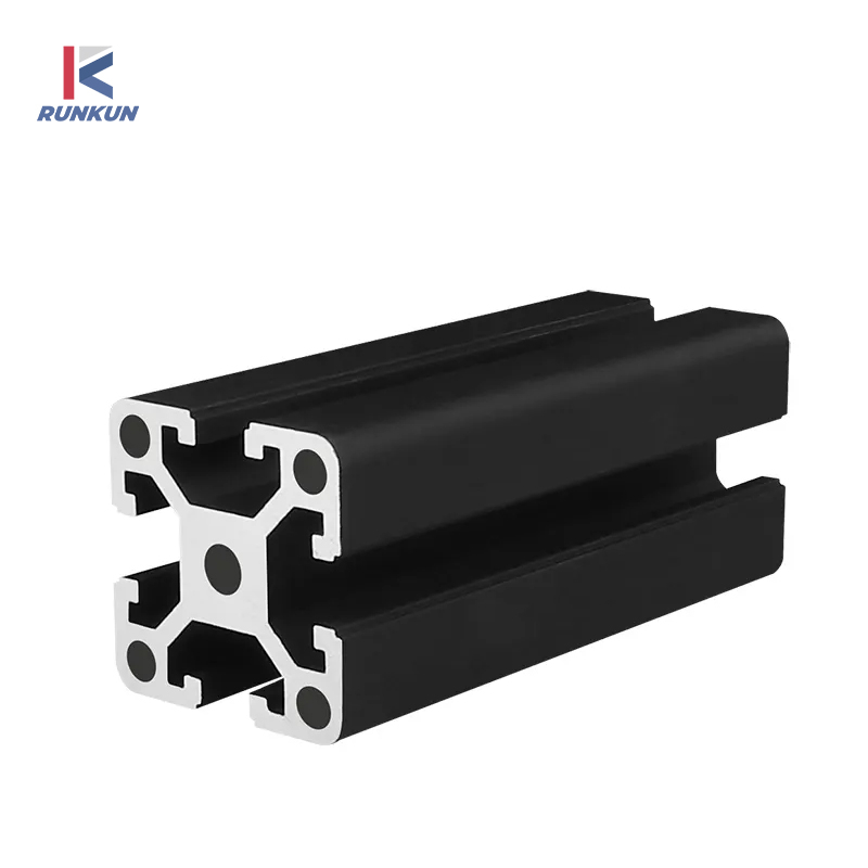 T Shaped Black Flexible Industrial Aluminum Profile