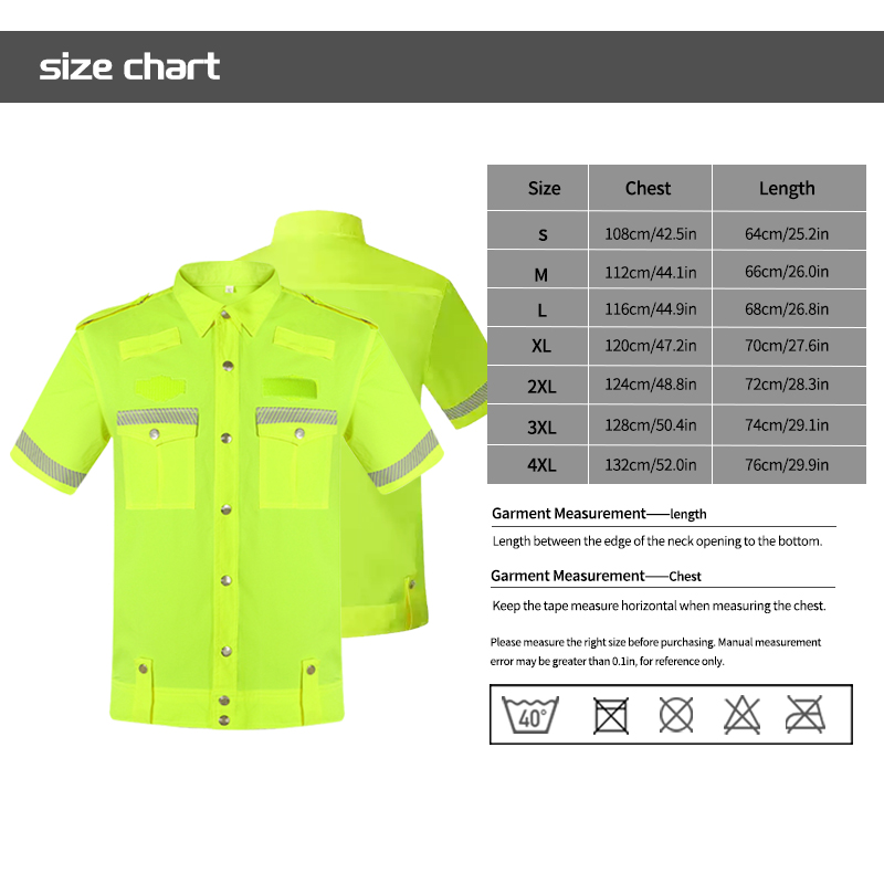 High Viz Patrol Shirt Safety Short Sleeve with Reflective Strip