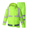 Weather Resistant Reflective Safety Raincoat with Reflective Tapes