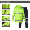 Waterproof Safety Raincoat Rain Pants with Detachable Hood