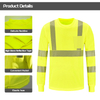 Polyester Reflective Apparel Safety Long Sleeve T Shirts for Men