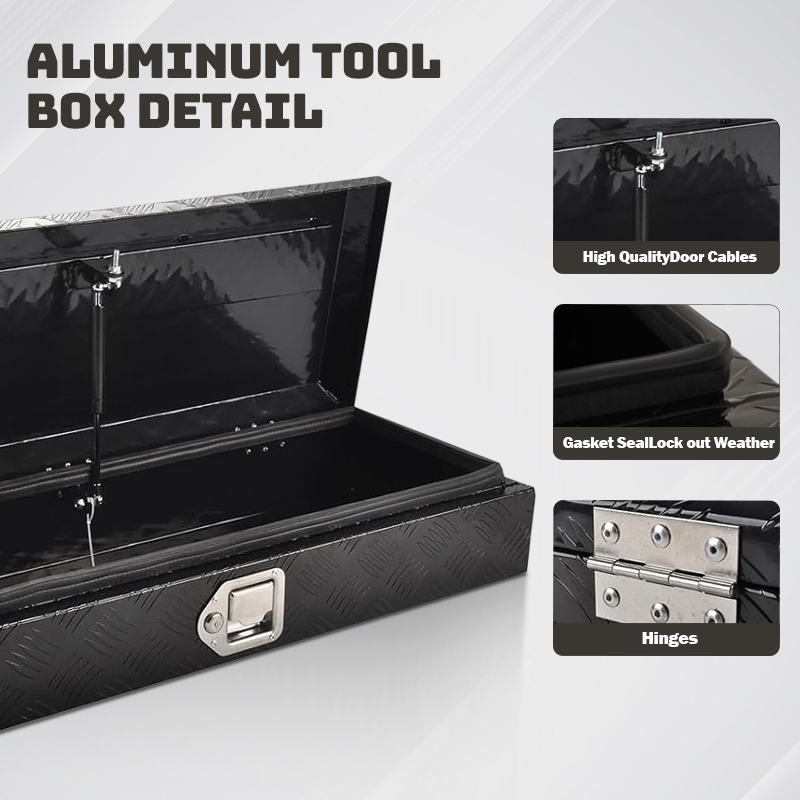 34.5 Inch Aluminum Tool Box Waterproof Truck Bed Tool Box with Lock