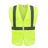 V-neck Polyester Mesh High Visibility Safety Vest with Pockets