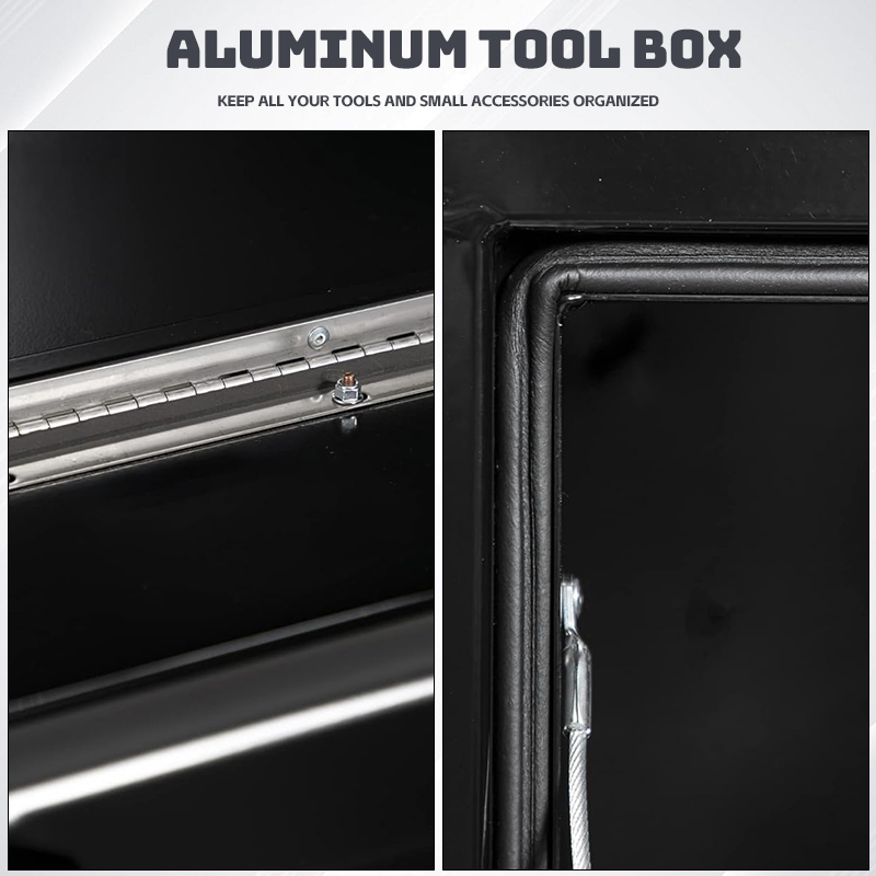 Lockable Black Underbody Aluminum Tool Box with T-Handle Latch