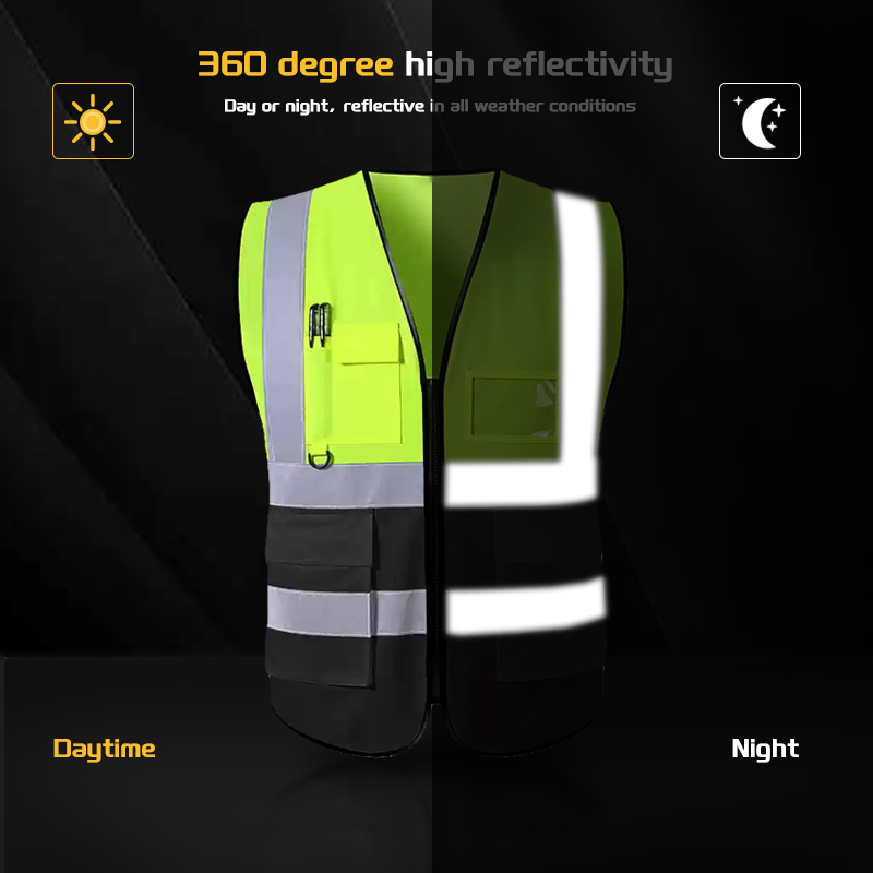 Customized Hi Vis Safety Clothing Sleeveless Safety Jacket Vest