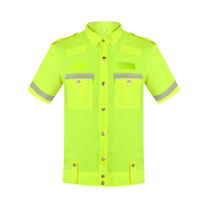 High Viz Patrol Shirt Safety Short Sleeve with Reflective Strip