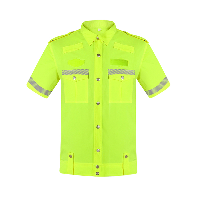 High Viz Patrol Shirt Safety Short Sleeve with Reflective Strip