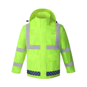 Weather Resistant Reflective Safety Raincoat with Reflective Tapes