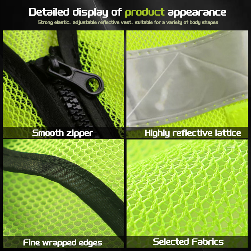 Breathable Hot Pressed Lattice Traffic Vest Reflective Safety Vest