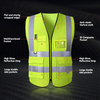 Multi Pockets High Visibility Workwear Reflective Safety Jacket Vest