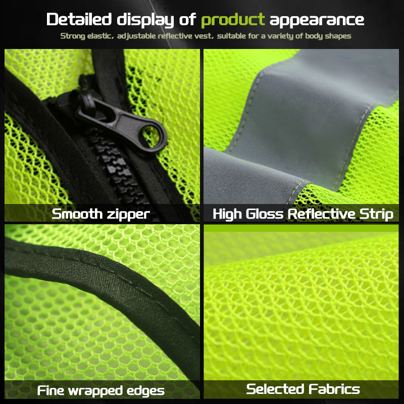 Mesh Fabric High Visibility Engineer Safety Vest with Pockets