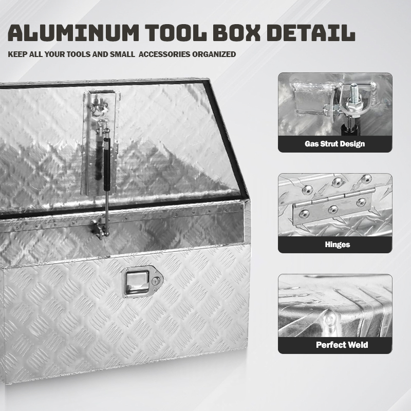 Aluminum Tool Box Tool Organizer Trailer ToolBox Pickup Tool Box