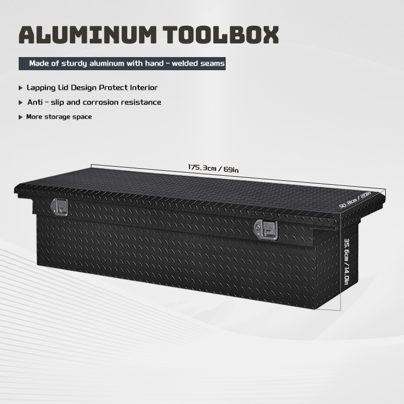 Customized Black Diamond Plate Aluminum Storage Toolbox for Trailer