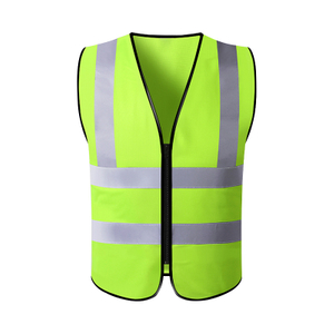 Breathable Fluorescent High Vis Safety Reflective Vest with Zipper