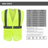 V-neck Polyester Mesh High Visibility Safety Vest with Pockets