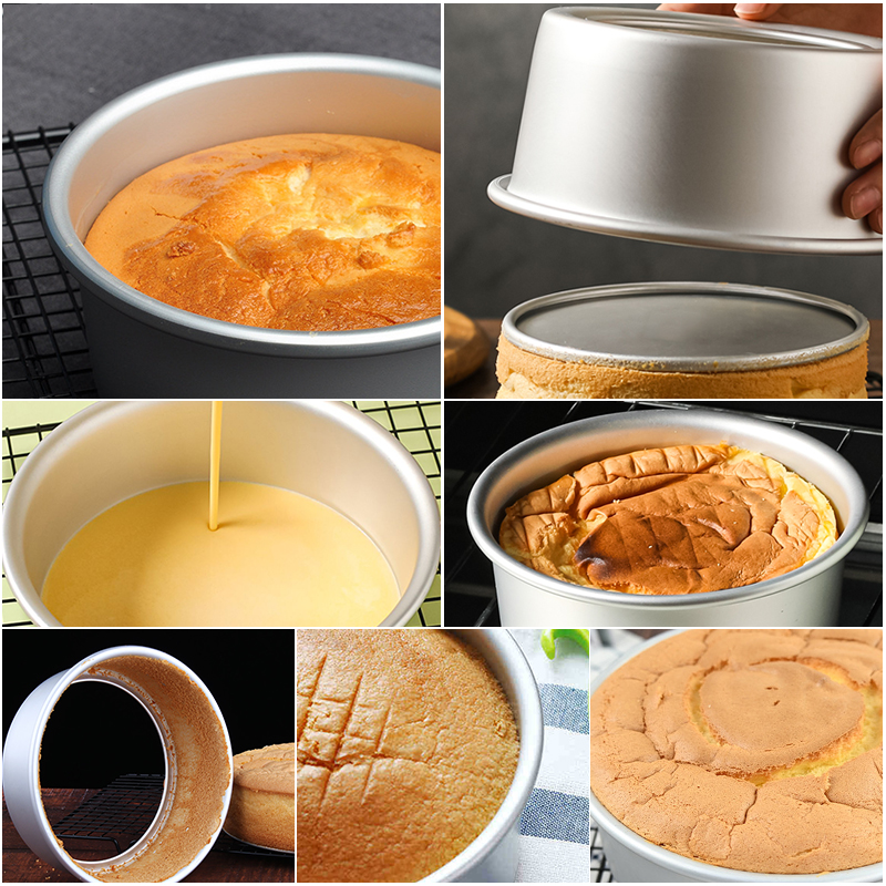 Round Baking Mold Aluminum Cake Pan Mold with Removable Bottom