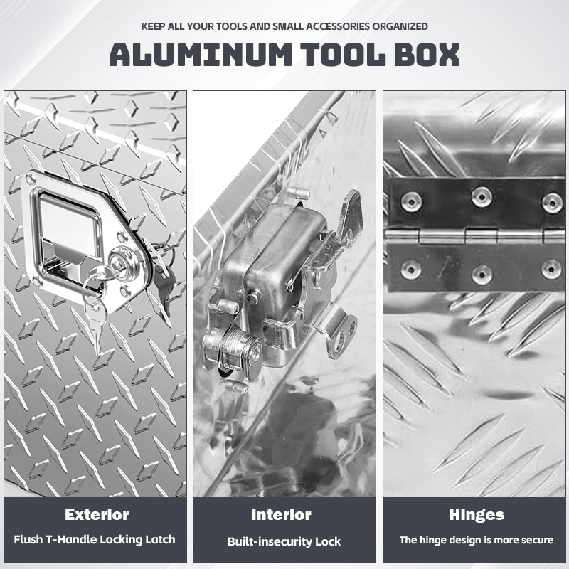 Large Capacity Aluminium Underbed Toolbox with Lock for Truck