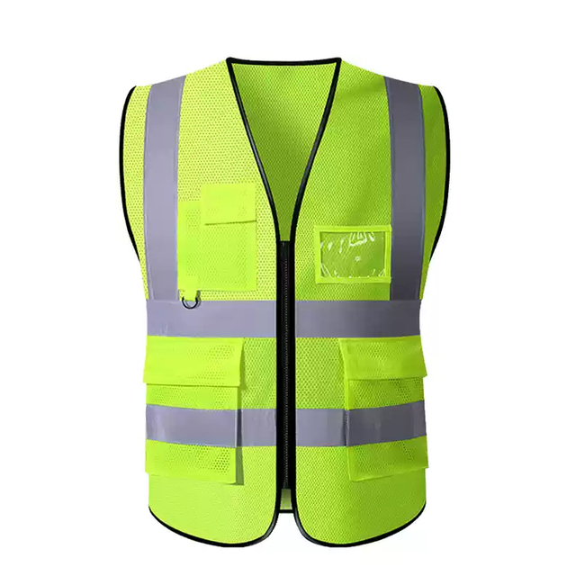 Breathable Mesh Fabric Reflective Safety Vest with Reflective Strips