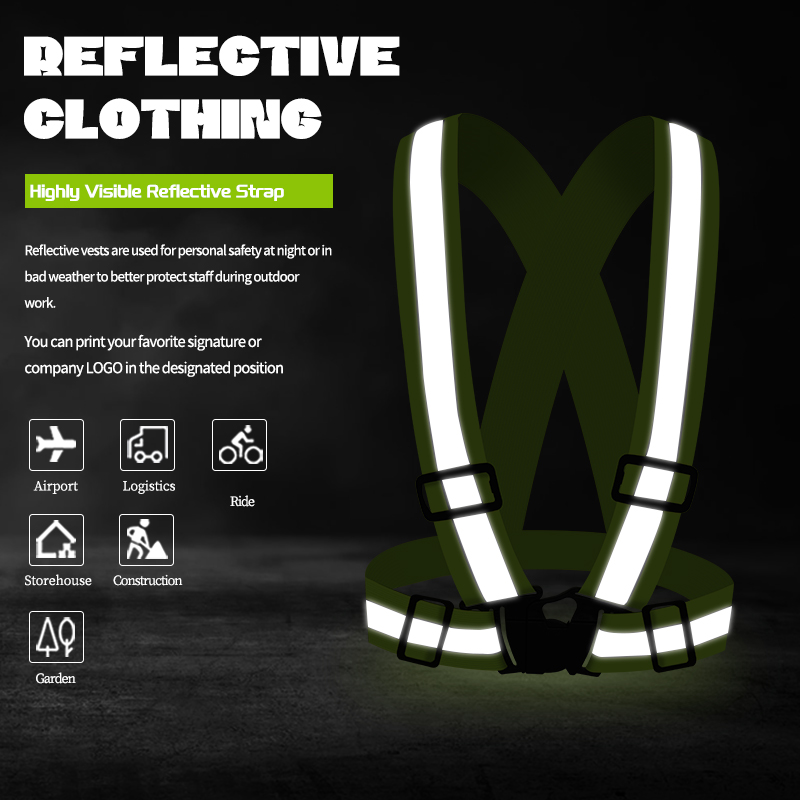 High Visibility Warning Reflective Belt Elastic Safety Cycling Vest