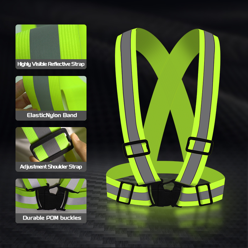 High Visibility Warning Reflective Belt Elastic Safety Cycling Vest