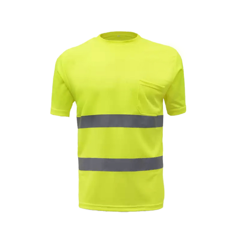 High Visibility Round Neck Safety T Shirt with Reflective Tapes