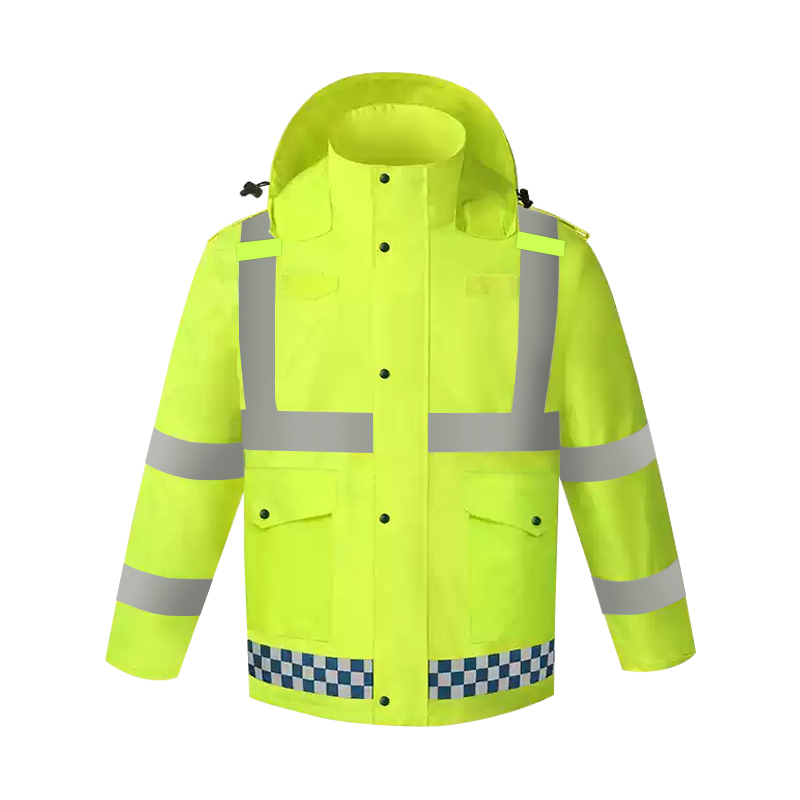 High Visibility Raincoat Suit Safety Clothing with Multiple Pockets