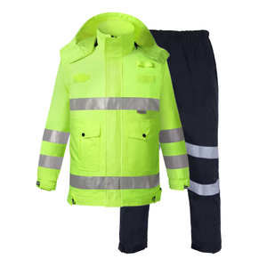 Waterproof Safety Raincoat Rain Pants with Detachable Hood