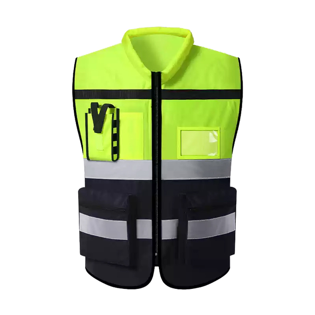 Stand Collar High Vis Guard Safety Vest with Reflective Strips