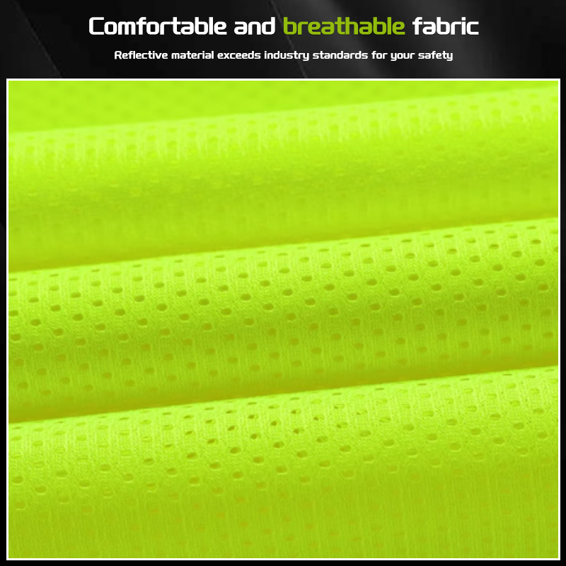 Breathable Mesh Fabric Reflective Safety Vest with Reflective Strips