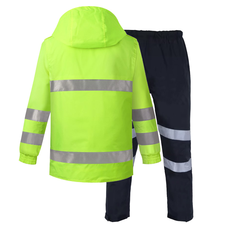 Waterproof Safety Raincoat Rain Pants with Detachable Hood