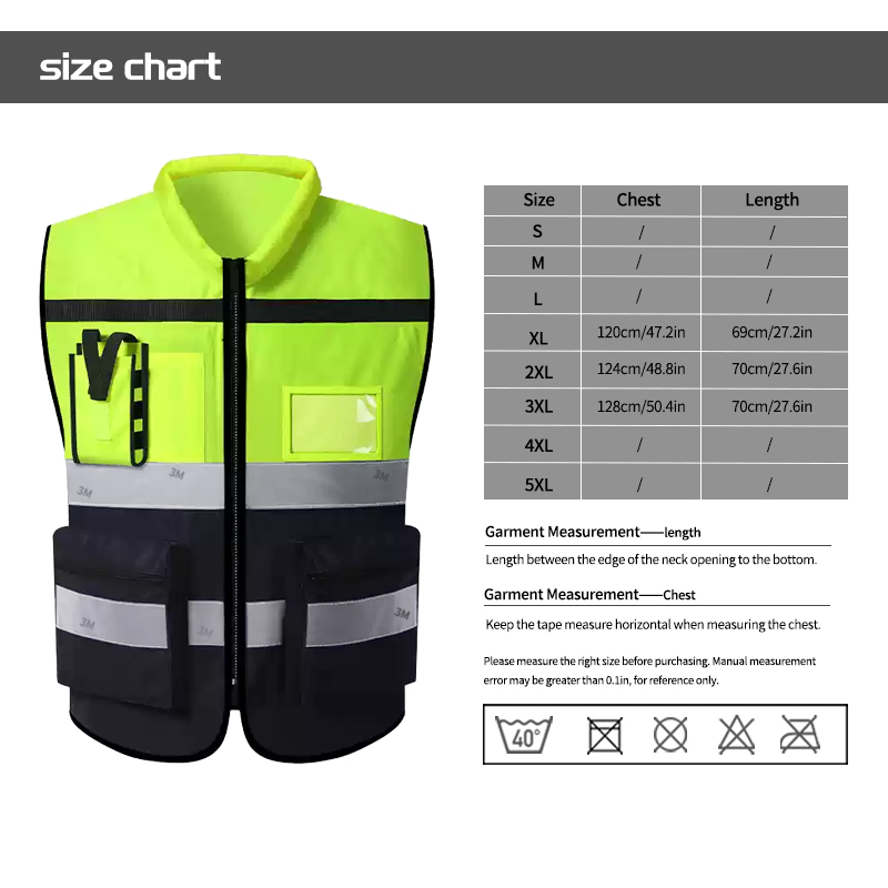 Customizable High-Viz Zippered Safety Vest with 3M Reflective Tapes