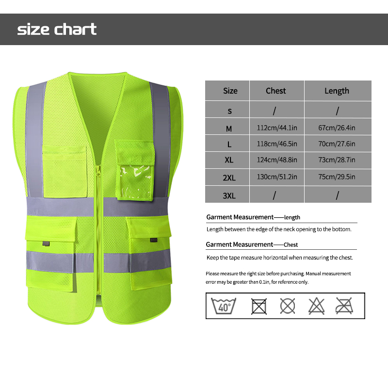 Breathable Safety Clothing Security Reflective Vest with Pockets