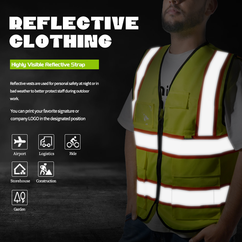 Wholesale Sleeveless Safety Jacket Vest with Wider Reflective Strips