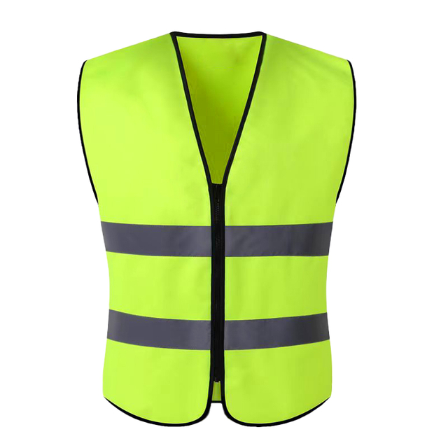 Custom Logo Zipper Type Reflective Safety Jacket Vest for Cycling