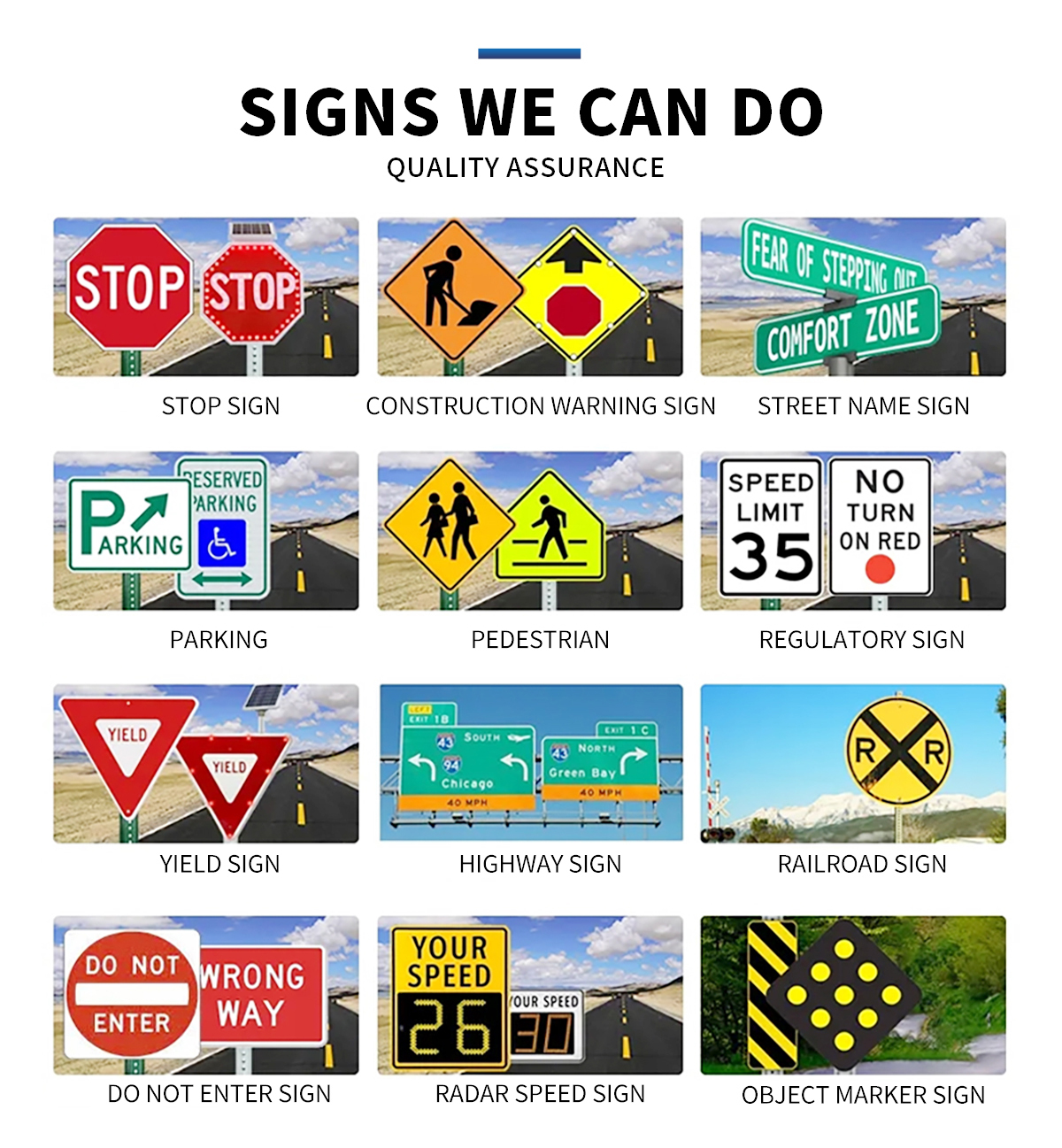 Common types of traffic signs