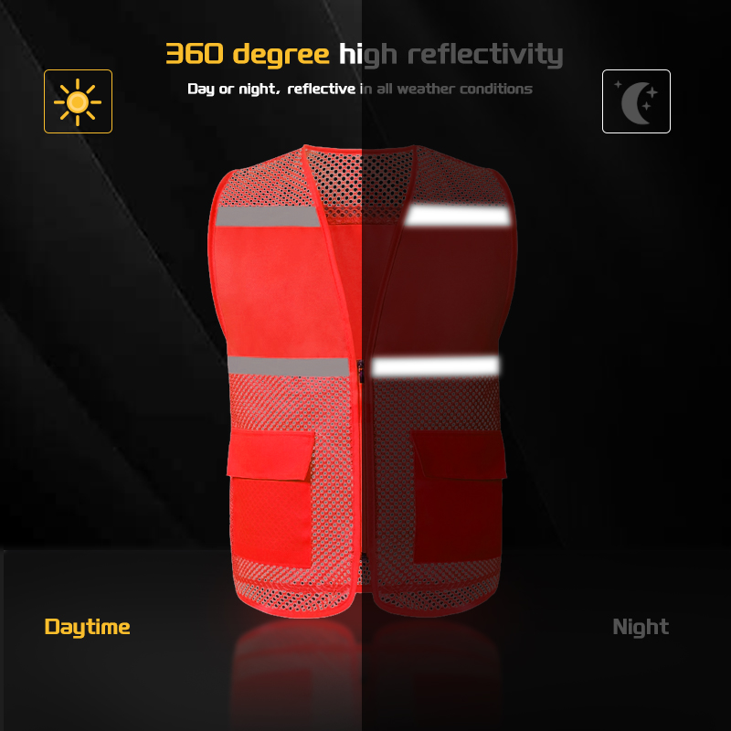 Breathable Two Pocket High Visibility Reflective Safety Clothing