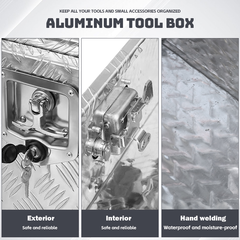 Lockable Tool Case Aluminum Trailer Tongue Toolbox with Side Doors