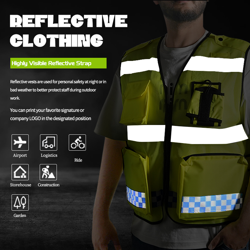 Custom Logo Hi Vis Safety Vest Workwear for Construction Road