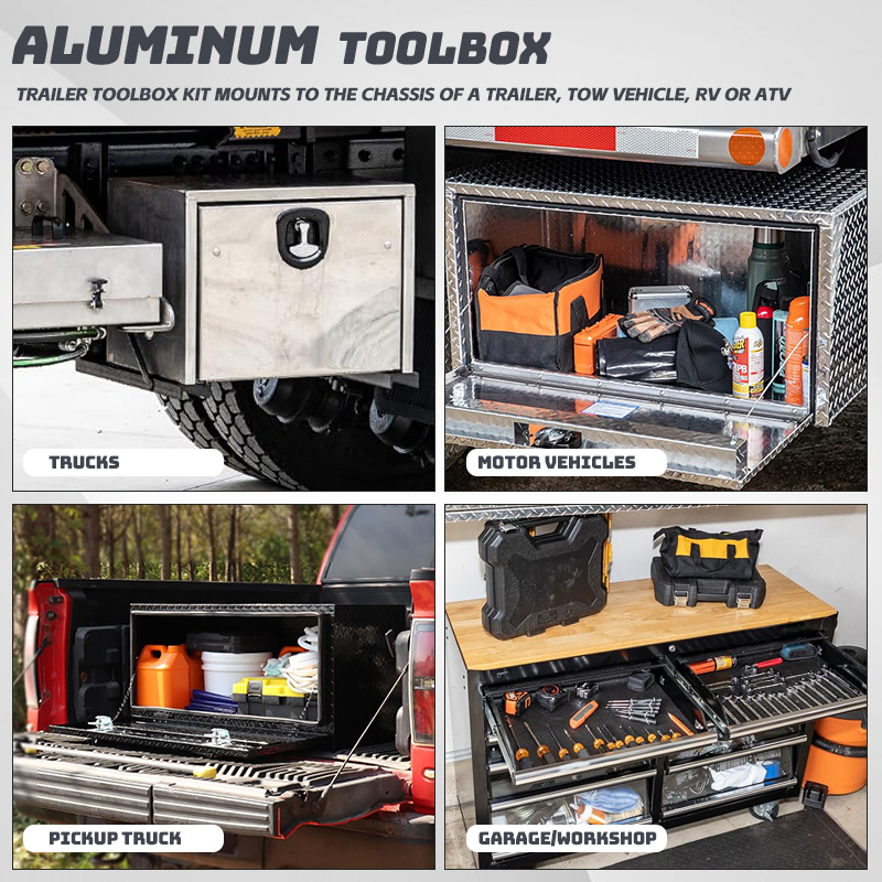 Waterproof Custom Metal Tool Storage Case Truck Aluminum Toolbox