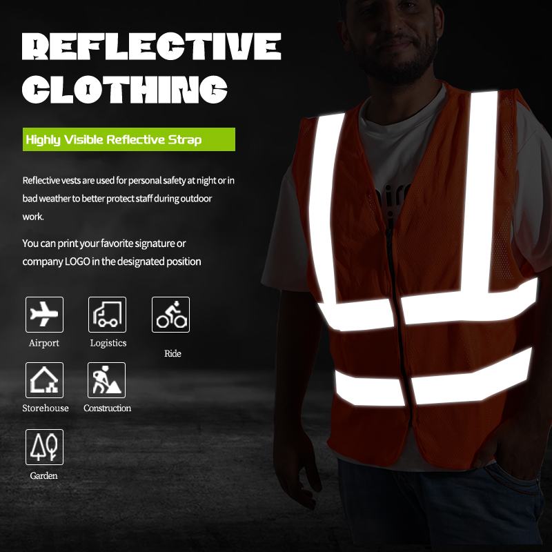 High Visibility Breathable Mesh Fabric Sleeveless Safety Vest