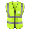 Fluorescent Green High Visibility Safety Vest with Multiple Pockets