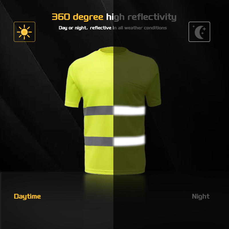 High Visibility Round Neck Safety T Shirt with Reflective Tapes