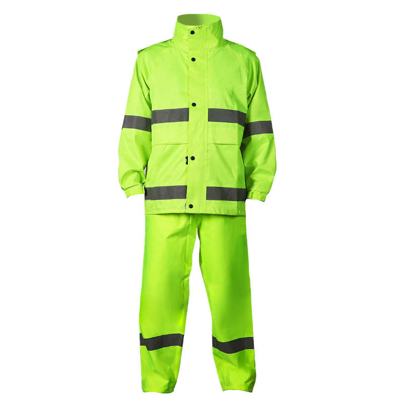 High Visibility Raincoat Rain Suit Safety Jacket with Pants