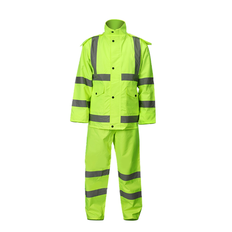 Waterproof High Visibility Reflective Raincoat Rain Jacket with Hood