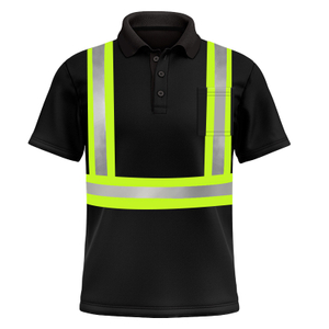 High Vis Safety Workwear Reflective Safety Polo Shirt with Neck