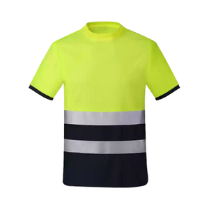 Crew Neck Quick Drying Short Sleeve Safety T Shirts for Traffic