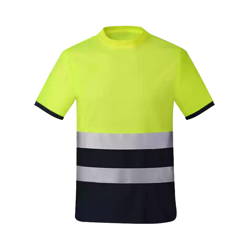 Crew Neck Quick Drying Short Sleeve Safety T Shirts for Traffic