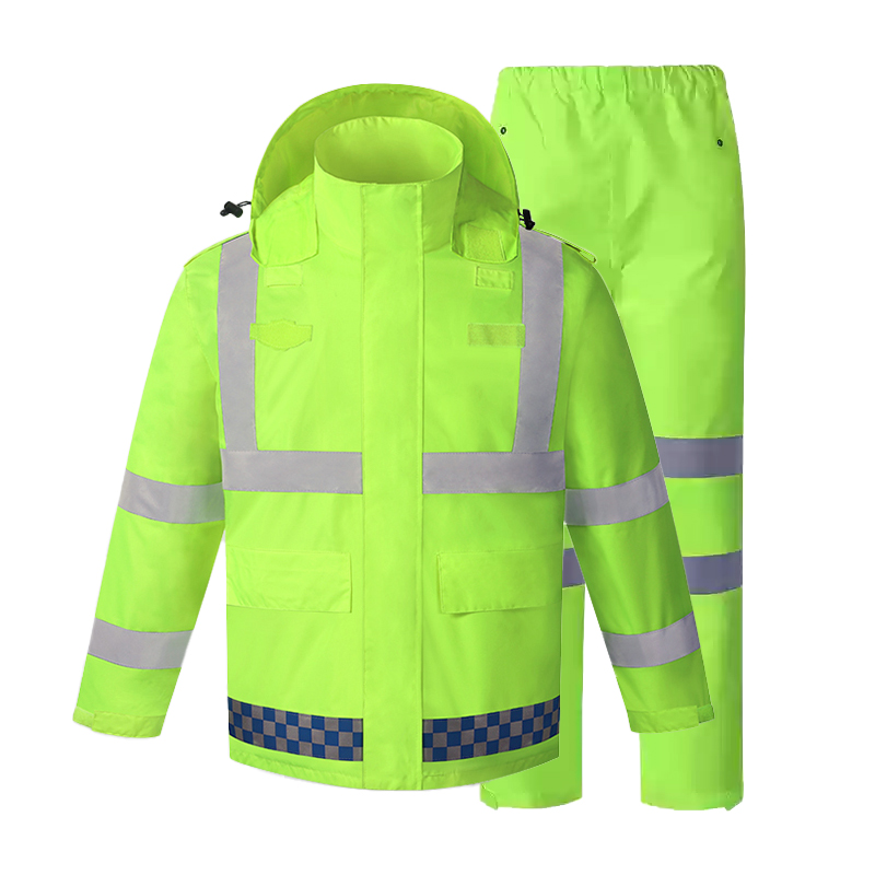 Breathable Fluorescent Reflective Rain Pants with Reflective Strips