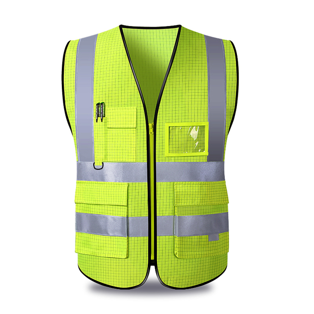 Multi Pockets High Visibility Workwear Reflective Safety Jacket Vest