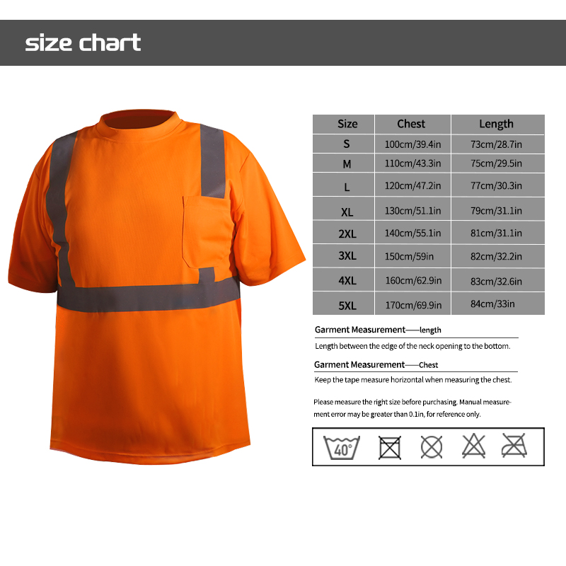 Breathable High Viz Reflective Safety T-shirt with Reflective Strips